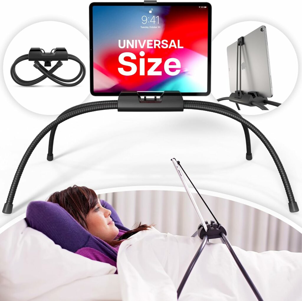 flexible tablet stand for use in bed 